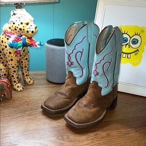 Kids Old West Leather Cowboy Boots 11.5 Toddler